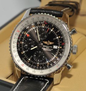 Breitling 46mm Navitimer World Chronograph in Steel Passions Watch Exchange Singapore s Premier Pre owned Watch Dealer