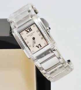 Patek Philippe, 25mm lady's "Twenty 4" Ref.4910/10A-011 in Steel with diamonds