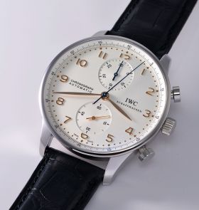 *NEW* IWC, 41mm Ref.3714-45 "Portuguese Chronograph" automatic in Steel