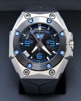 Linde Werdelin 44mm "Oktopus Double Date-Blue" 300m Diver's Limited Edition of 88pcs in Titanium