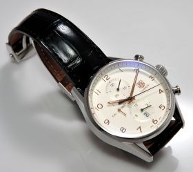 Tag Heuer, 43mm "Carrera Calibre 1887 Chronograph" Ref.CAR2012 auto/date in Steel