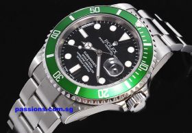 Rolex Oyster Perpetual date, "Green Submariner" in Steel