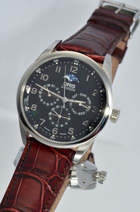 Oris, 40mm "Classic XXL Complication" day, date, moon & 24hrs auto Ref.581.7516 in Steel