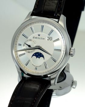 Zenith, 40mm "Class Elite Moonphase Grande Date" automatic Ref.03.2140.691 in Steel