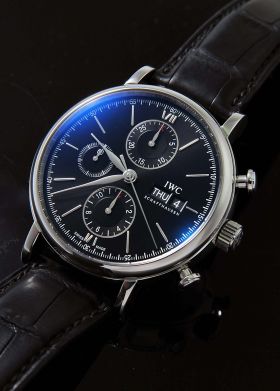 IWC, 42mm "Portofino" auto day-date Chronograph Ref.3910-08 in Steel