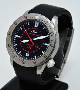 Sinn, 44mm Ref.1020 "U2 GMT" 2000m auto/date in Submarine steel