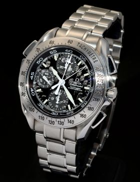 Omega 42mm Speedmaster Rattrapante Split-seconds Chronograph Chronometer automatic Black Carbon Fibre Ref.35405000 in Steel
