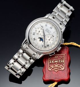 Zenith, 40mm "Chronomaster El Primero Moonphase" Chronometer Chronograph Ref.02.0240.410/01 in Steel