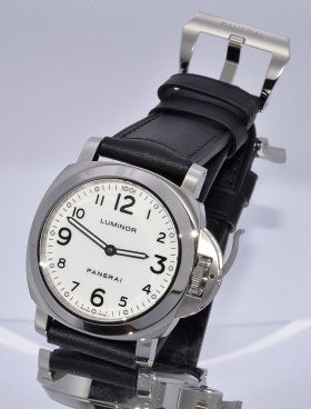 Panerai, 44mm Pam114 Historic "Luminor white dial" N series of 500pcs manual winding in Steel