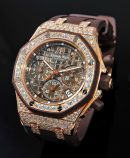Audemars Piguet, 37mm "Royal Oak Offshore" Lady's Chronograph Ref.26092OK.ZZ.D080CA.01 with 323 Diamonds in Rubber & 18KPG