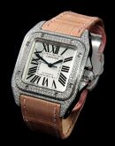*RARE* Cartier "Santos 100" Medium model automatic Ref.WM501751 in 18KWG & Diamonds