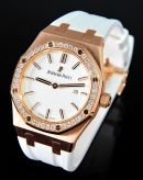 *NEW* Audemars Piguet, lady's "Royal Oak" Ref.67651OR.ZZ.D010CA.01 in 18KPG with Diamonds