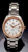 Omega, 38.5mm "Seamaster Aqua Terra Co-Axial" 150m Chronometer Ref.23120392152003 auto/date Cal.8500 in 18KPG & Steel+Diamonds