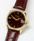 Rolex, C.1960 30mm "OysterDate, Precision" Tropical dial Ref.6466 manual winding & date in Rolled Yellow Gold+orig. Box