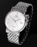 IWC, 39mm "Portofino Automatic date" Ref.3533 silver dial in Steel