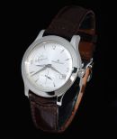 2008 Jaeger LeCoultre 40mm "Master Hometime" Q1628420 automatic date small seconds in Steel. B&P
