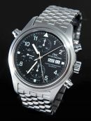 IWC 42mm "Pilot Doppel Chronograph" Ref.3713 auto day/date Rattrapante in Steel