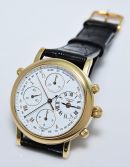 Longines 38mm "Clous de Paris Rattrapante Chronograph" Split-seconds Ref.L4.654.6 Ernest Francillon Limted Edition auto in 18KYG
