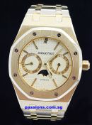 Audemars Piguet, Royal Oak "Day, Date & Moon" in 18KYG