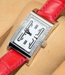 Bvlgari, Lady's "Rettangolo" RTW39G in 18KWG & Diamonds
