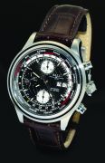 Ball Watch Co. 43mm "TrainMaster Worldtime GMT Chronograph" Ref.CM2052D-LJ-BK auto day/date Black dial in Steel