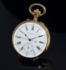 C.1907 Patek, Philippe & Cie Geneve 55mm Mono-pusher Chronograph pocket watch with white enamel dial, C. Fredenhagen in 18KYG