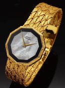 Piaget 34.5mm Ultra-slim Decagon cased automatic with Pearl & Onyx dial in 18KYG