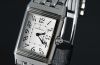 Jaeger LeCoultre, lady's "Reverso Duetto Classique" Ref.Q2568102 in Steel with diamonds