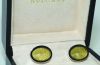 Bulgari made in Italy Oval Cuff Links with yellow lacquer on palladium plated 925 Silver 