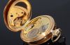 C.1920s A.Lange & Sohne 52mm triple signed Hunter cased pocket watch with Enamel dial in 14K Pink Gold