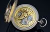 C.1921 IWC, Hunter cased pocket watch with gold gilt Cal.74 movement in Silver case and Niello croco leather texture