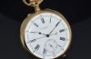 C.1907 Patek, Philippe & Cie Geneve 55mm Mono-pusher Chronograph pocket watch with white enamel dial, C. Fredenhagen in 18KYG