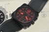 Bell & Ross, 46mm "BR01-94 Red" Chronograph Limited Edition of 500pcs in Black Carbon Steel