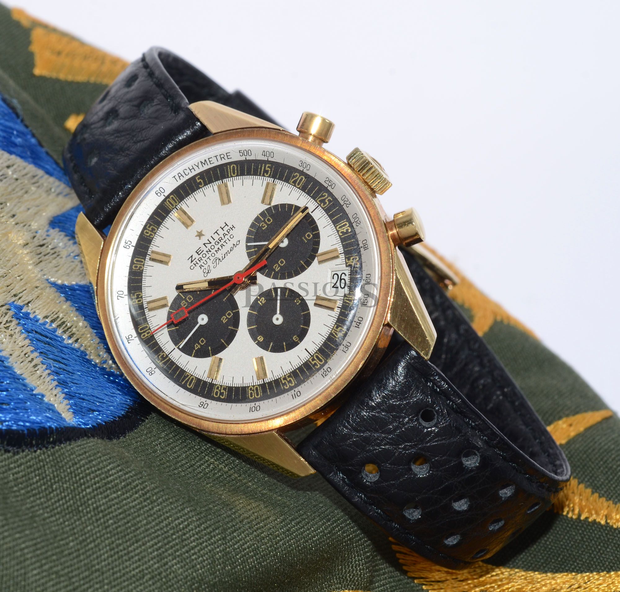 C.1970s Zenith 38mm El Primero Chronograph automatic date Ref.G381 Panda dial in 18KYG Passions Watch Exchange Singapore s Premier Pre owned Watch Dealer