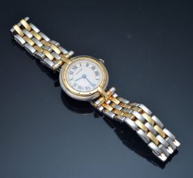 C.1990s Cartier lady's 24mm "Panthere Ronde" quartz in Steel & 18KYG. Svc'd