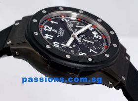 Hublot "Sports" Flyback Chronograph in Black PVD steel & rubber