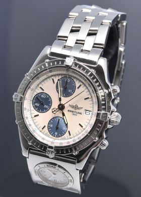 Breitling "Chronomat" Chronograph with UTC in Steel & pearl dial