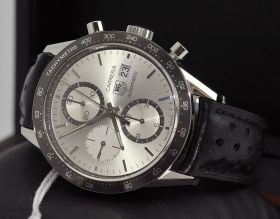 Tag Heuer, 42mm "Carrera" Chronograph in Steel