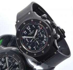 Hublot "Sports" Flyback Chronograph in Black PVD steel & rubber