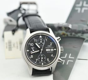 IWC, 39mm "Pilot's Chronograph" auto/day+date antimagnetic Ref.3706 in steel