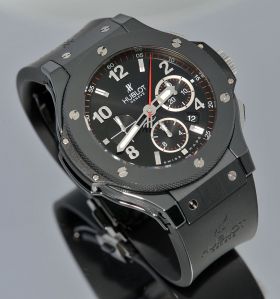 Hublot, "Big-Bang Black Magic" Chronograph in Black ceramic & titanium