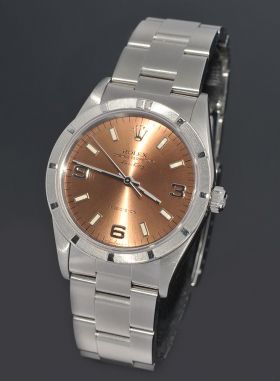 Rolex, Oyster Perpetual "Air King" Precision with engine turned bezel in Steel