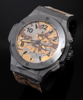 Hublot, "Big-Bang Commando Desert" Camouflage L. Edition of 250pcs Chronograph Ref.301.CI.8710.NR in black Ceramic & PVD steel