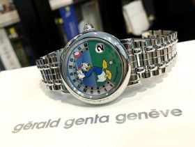 Gerald Genta, 36mm "Disney Donald Duck Golf Retrograde Jumping Hour" automatic Ref.G3632 in Steel