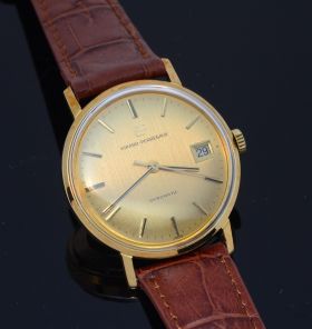 C.1960s Girard Perregaux 34mm "Gyromatic" automatic date in 18KYG with Box