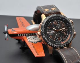 Hamilton 44mm "Khaki X wind" Chronograph L.Edition of 2000pcs in Pink Gold plated