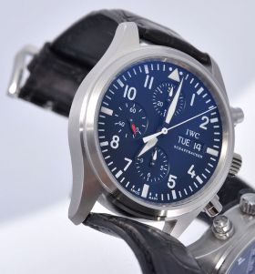 IWC, 42mm "Pilot's Chronograph" antimagnetic in steel