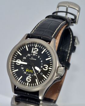 Sinn, 40mm "Pilot's watch UTC, antimagnetic" Ref.856 Dual-time auto/date in satin Tegimented Steel