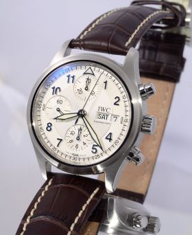 IWC, 39mm "Pilot's Chronograph" Ref.3706 Spitfire auto, day-date, antimagnetic in steel