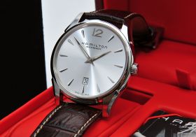 Hamilton 43mm "Jazzmaster Slim auto" Ref.H3861555 auto/date in Steel